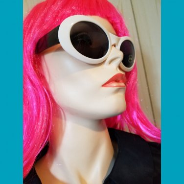 RETRO MOD 60s Style White Cateye Sunglasses