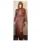 Vintage 70s Wenjilli Hong Kong Disco Glam Bronze Glitter Metallic Lurex Knit Bodycon Maxi Dress S Vintage 70s Wenjilli Hong Kong Disco Glam Bronze Glitter Metallic Lurex Knit Bodycon Maxi Dress S