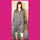Vintage 90s Glam Satiny Leopard Print Button-down Robe PJ Sleep Shirt Size L Vintage 90s Glam Satiny Leopard Print Button-down Robe PJ Sleep Shirt Size L
