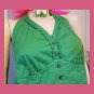 Vintage Y2K Lime Green Button down Babydoll Halter Top Size M