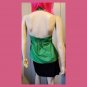 Vintage Y2K Lime Green Button down Babydoll Halter Top Size M