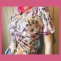 Candieâs Retro White Springtime Boho Floral Flairy Angel Sleeve Adjustable Crop Top Size M