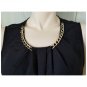 Covington Black Goth Glam Metallic Chainlink Sleeveless Shell Top M.