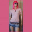 Vintage Y2K Laura Scott Petite Baby Pink Coquette Cable-knit Sweater Top M. Vintage Y2K Laura Scott Petite Baby Pink Coquette Cable-knit Sweater Top M.