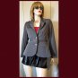 Anne Klein Ladies Grey Pinstripe Fitted Button-down Blazer Suit Dress Jacket Size 4