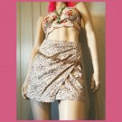 Free People Fake Out Faux Wrap Leopard Print Vinyl Vegan Leather Mini Skirt Size 2