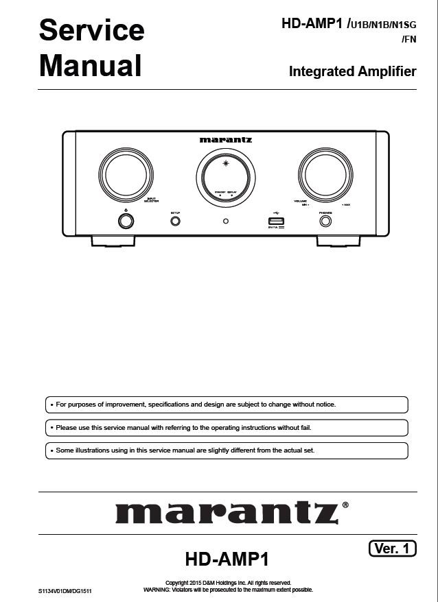 Marantz HD-AMP1 Service Manual