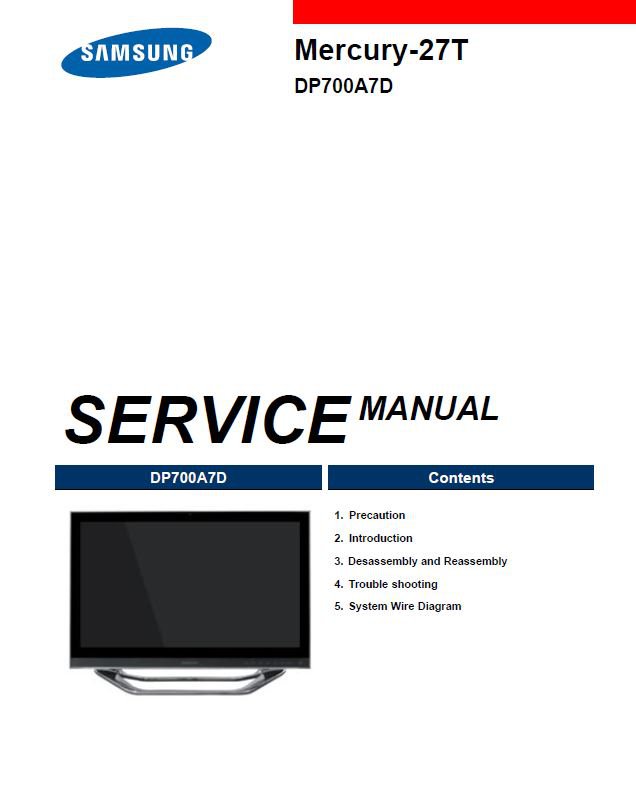 Samsung Mercury-27T ,DP700A7D Service Manual