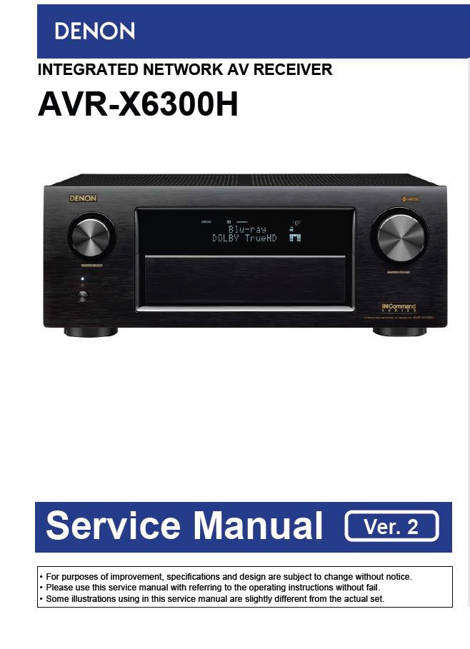 Denon AVR X6300H Ver 2 Network AV Receiver Service Manual PDF SBTDN1805 