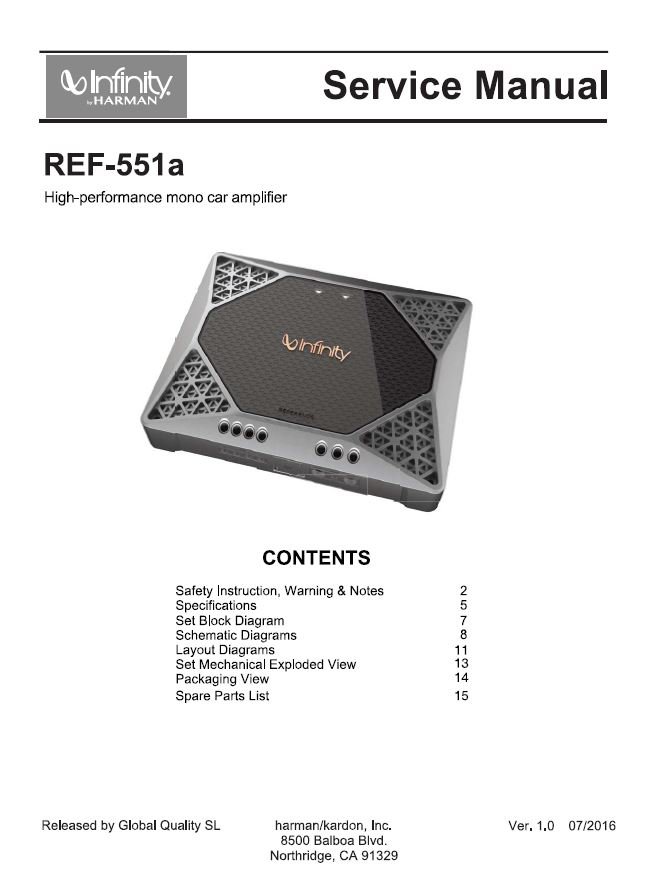 infinity ref 551a amplifier