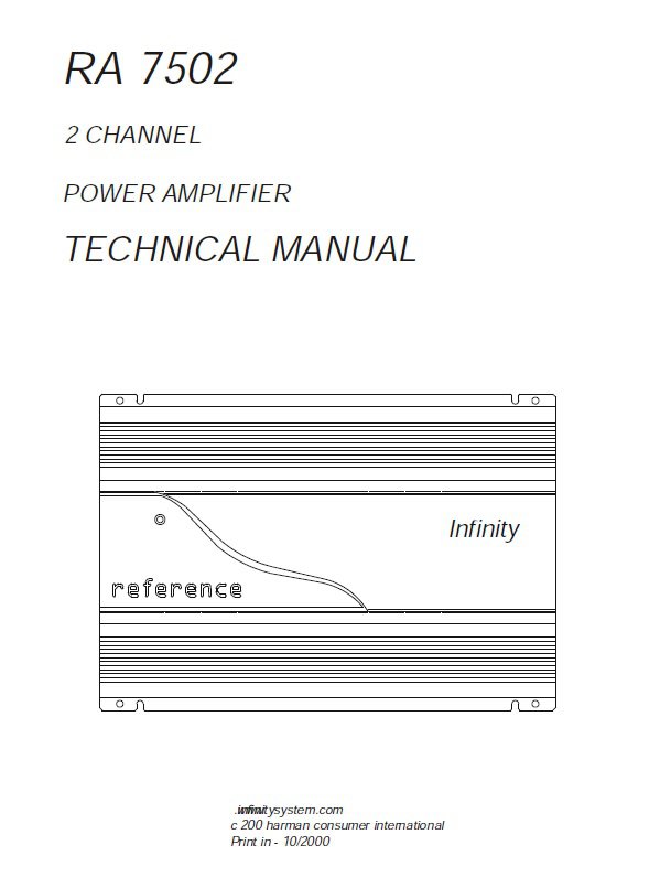 Infinity RA7502 Car Power Amplifier Service Manual PDF (SBTINF3319)