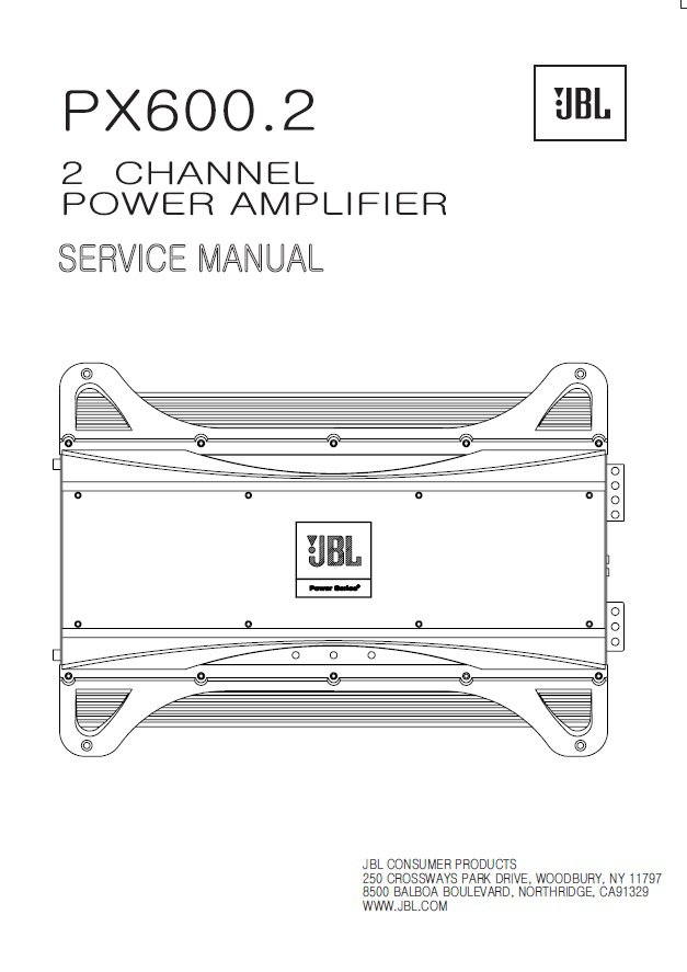 JBL PX600.2 Power Amplifier Service Manual PDF (SBTJBL4273)