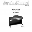 Casio AP-25, AP-28 Electronic Keyboard Service Manual PDF (SBTCS2553)