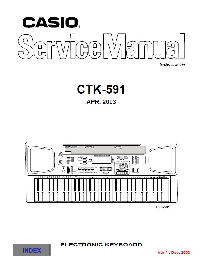 Casio CTK-591 Ver.1 Electronic Keyboard Service Manual PDF (SBTCS2597)