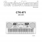 Casio CTK-671 Ver.1 Electronic Keyboard Service Manual PDF (SBTCS2605)