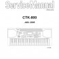 Casio CTK-800 Electronic Keyboard Service Manual PDF (SBTCS2609)