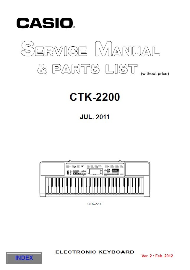 Casio CTK-2200 Ver:2 Electronic Keyboard Service Manual PDF (SBTCS2614)