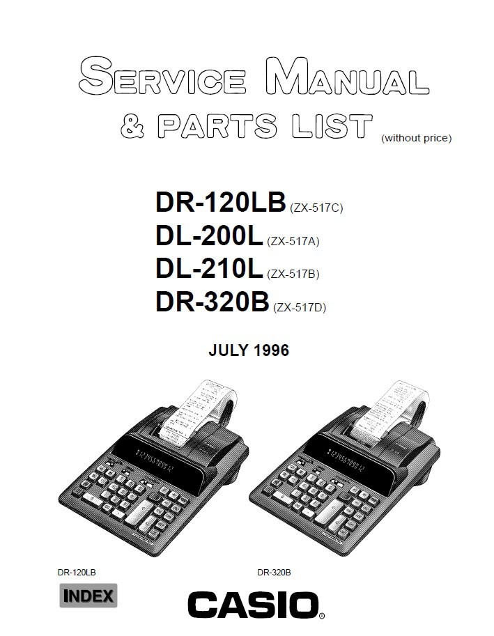Casio DR-120LB, DL-200L, DL-210L, DR-320B Service Manual PDF (SBTCS2355)