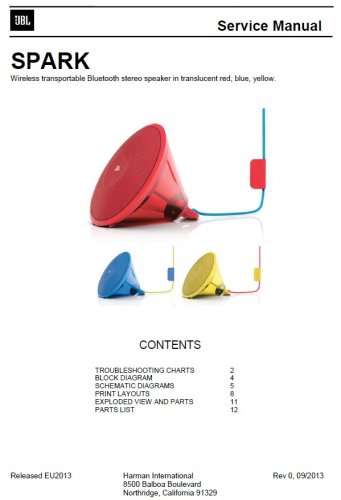 JBL Spark Rev.0 Service Manual PDF (SBTJBL4572)