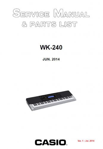 Casio WK-240 Ver.1 Service Manual PDF (SBTCS3062)