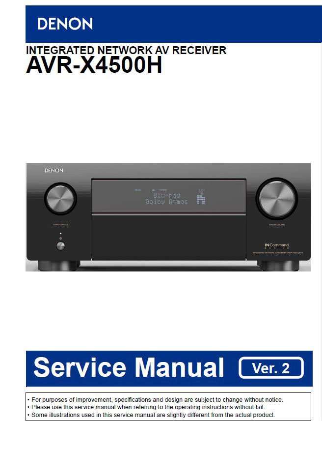 Denon AVR-X4500H Ver.2 Service Manual PDF (SBTDN2146)