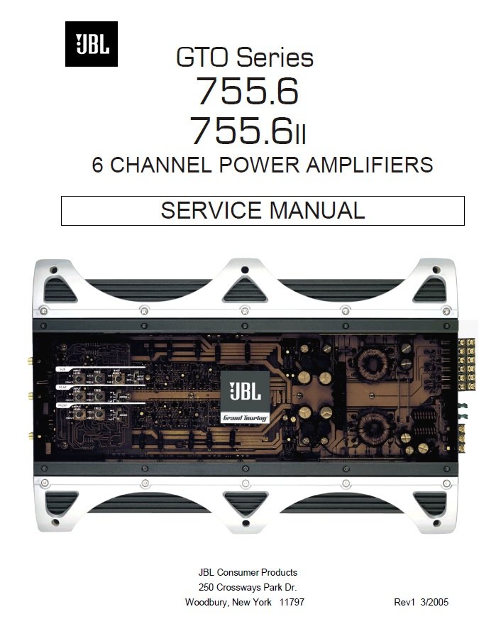 JBL GTO-755.6, GTO-755.6 II Rev.1 Service Manual PDF (SBTJBL4308)