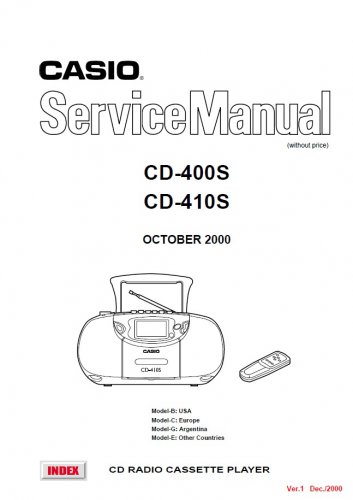 Casio CD-400S, CD-410S Ver.1 Service Manual PDF (SBTCS2377)