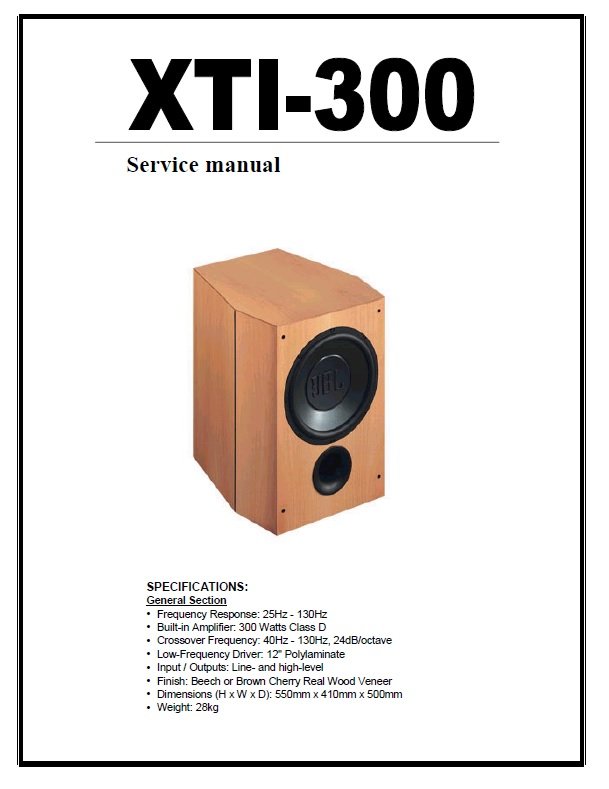 JBL XTI-300 Service Manual PDF (SBTJBL4531)
