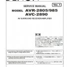 Denon AVR-2805, AVR-985, AVC-2890 Ver.1 Service Manual PDF (SBTDN1488)