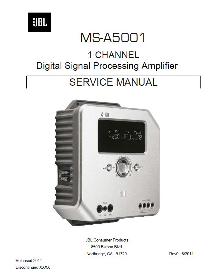 JBL MS-A5001 Rev.0 Service Manual PDF (SBTJBL4384)