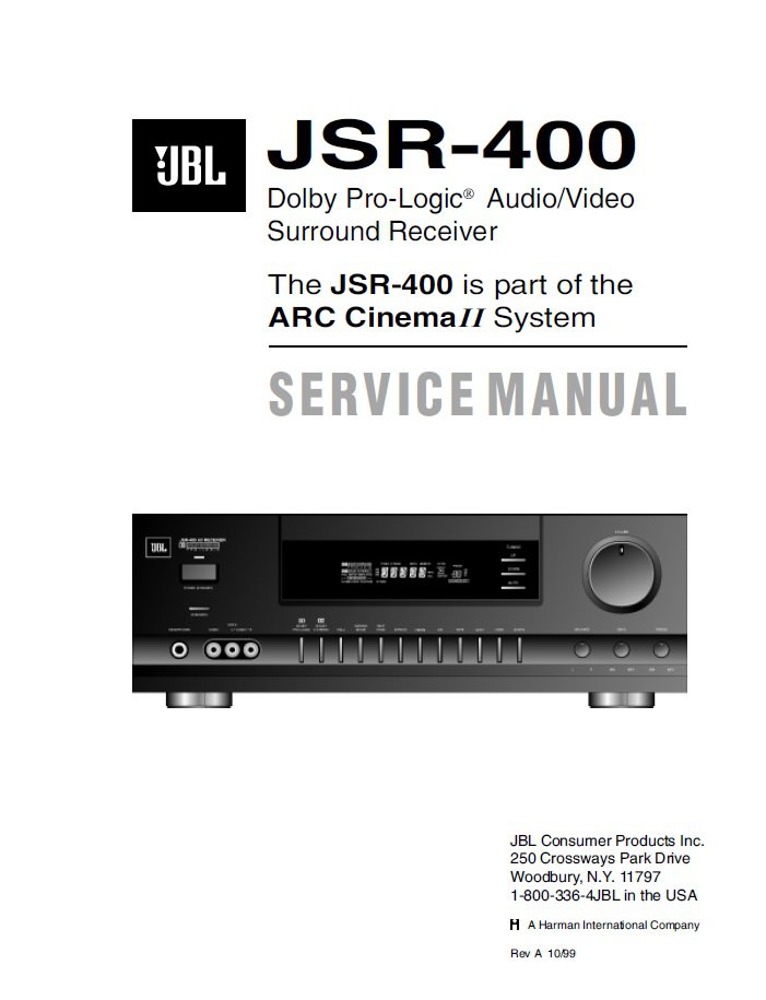 JBL JSR-400 Rev.A Service Manual PDF (SBTJBL4389)