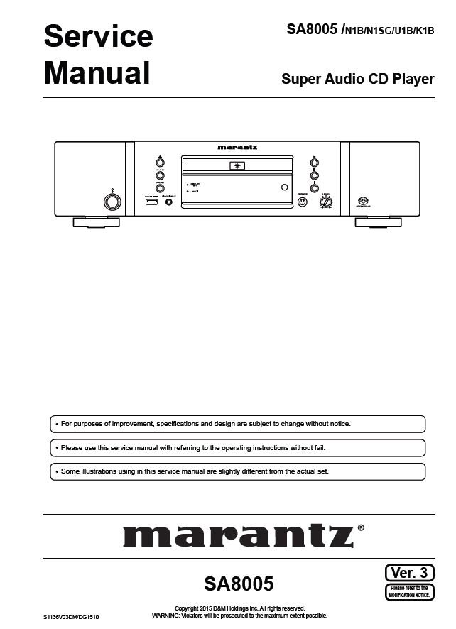 Marantz SA-8005 Ver.3 Service Manual PDF SBTMR11919
