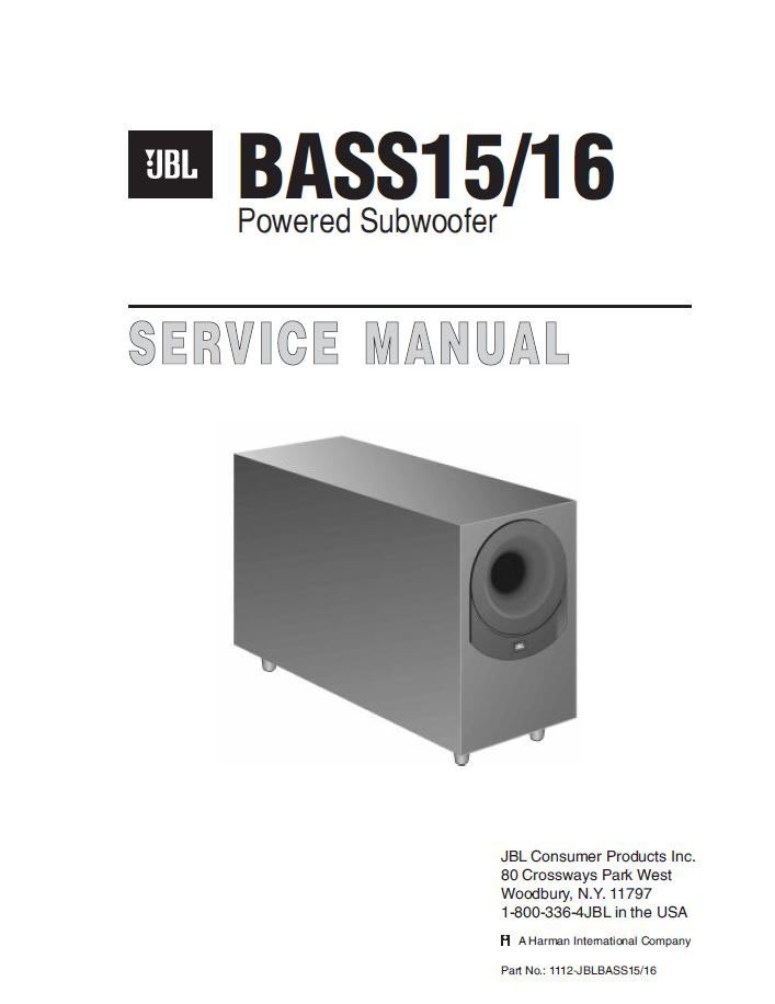 JBL Bass15, Bass16 Service Manual PDF SBTJBL4475