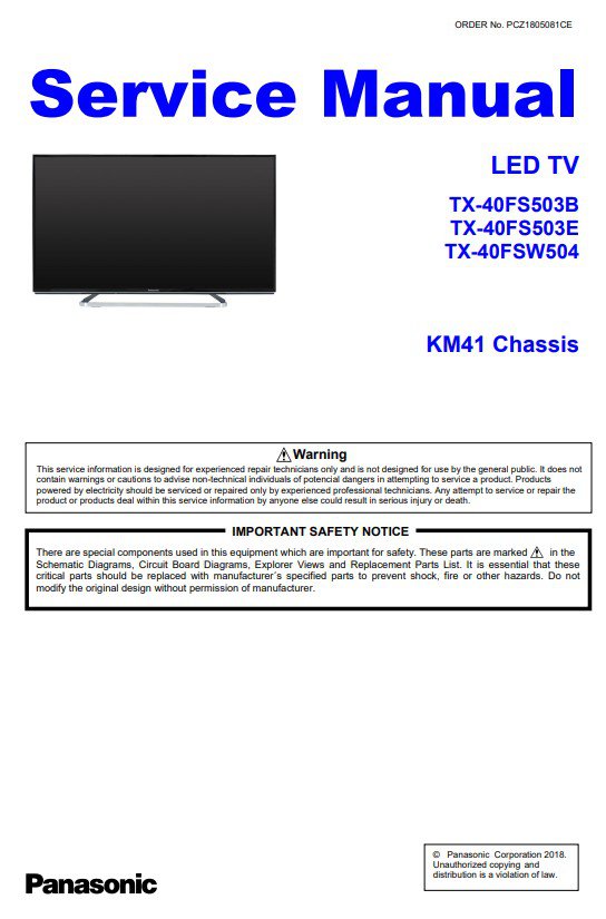 Panasonic KM41_TX-40FS503B, TX-40FS503E, TX-40FSW504 Service Manual PDF (SBTPNSC5195)