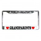 WORLDS GREATEST GRANDPARENTS License Plate Frame Vehicle Heavy Duty Metal 13309973