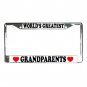 WORLDS GREATEST GRANDPARENTS License Plate Frame Vehicle Heavy Duty Metal 13309973