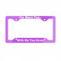 I'M MORE FUN WITH MY TOP DOWN License Plate Frame Vehicle Aluminum with a Glossy Finish Made in USA