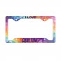I LOVE QUILTING License Plate Frame Vehicle Aluminum with a Glossy Finish Made in USA
