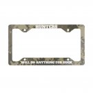 HUNTERS License Plate Frame Vehicle Heavy Duty Metal 12467265