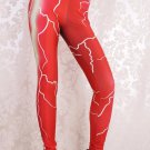 Famous Brand design Women Mid Waist Sexy Red Lightning Print Leggings Ankle-Length wl018