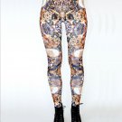 Women Mid Waist Trousers Sexy Print Pants Ankle-Length digital leggings