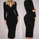 Black Gold Sequin Dress Fashion Dress Sexy Crew Neck Runway Dresses