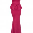 Ankle Length Sleeveless Dress Backless Sexy Peplum Prom Evening Dress