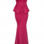 Ankle Length Sleeveless Dress Backless Sexy Peplum Prom Evening Dress