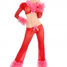 Valentine Lingerie Christmas Sexy V-Neck Red Sexy Santa Costume Lingerie with Ruffle W850818