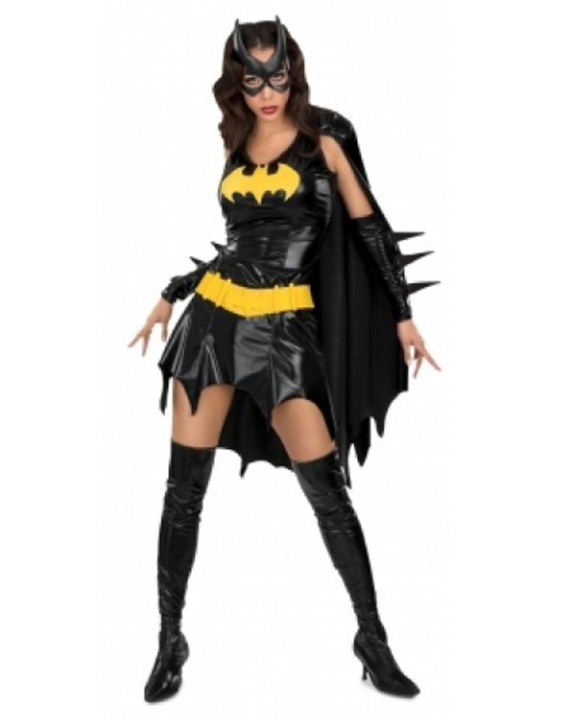 Super Hero Uniform Fetish Black DC Comics Batgirl Fancy Dress Adult Women's Costume