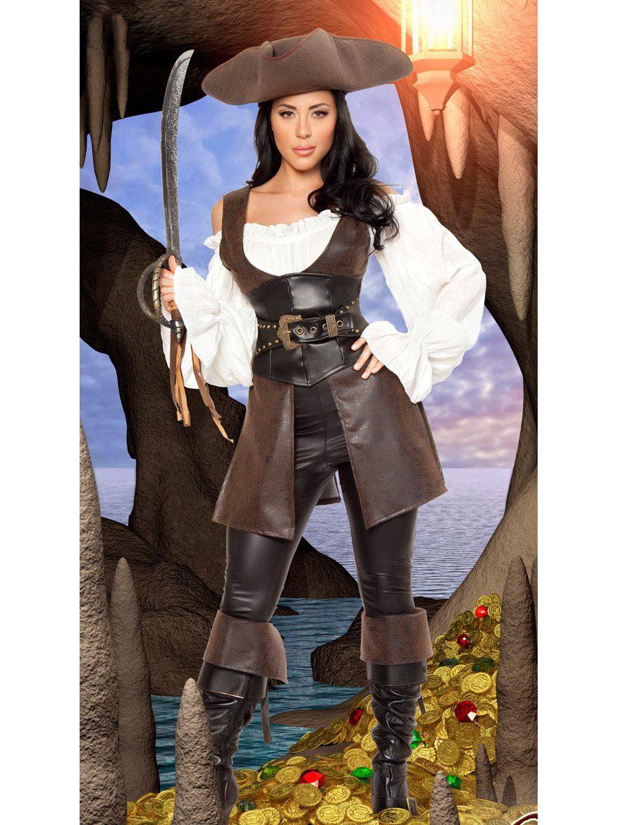Sexy COS Uniform Deluxe Costume Adult Women Halloween Pirate Fancy Dress