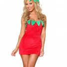 Cartoon Fancy Dress Off-shoulder Sexy Strawberry Costume with Tutu Mini Dress W288451