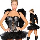 Sexy Lace-up Mystique Mardi Gras Fancy Dress Beautiful Halloween Dark Angel Costume