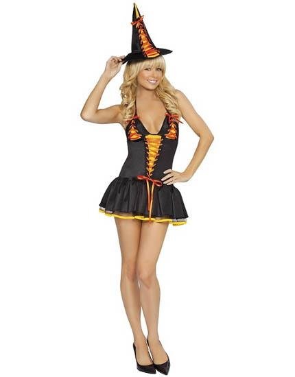 Black Friday Candy Witch Halloween Costume Set Petticoat Dress Item W445011